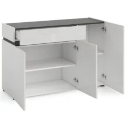 Madia Bianca 120x42x80 cm con 3 Ante e Cassetto Soft-Close