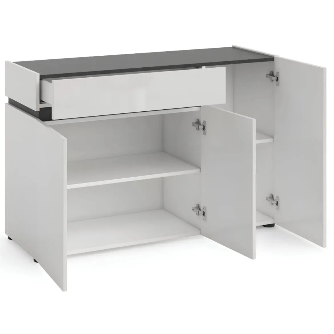 Madia Bianca 120x42x80 cm con 3 Ante e Cassetto Soft-Close