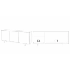 Madia Bianco Lucido Armadio 3 Ante Credenza Contenitore Buffet Soggiorno