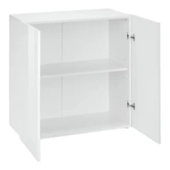 Madia con 2 Ante Bianco Lucido Credenza per Soggiorno Moderna Multifunzione