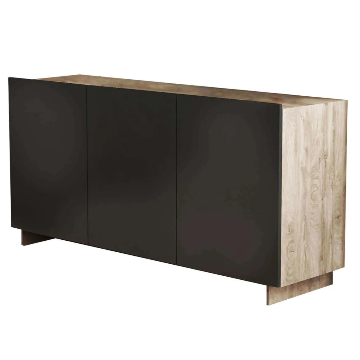 Madia da Soggiorno Olmo e Grigio in Legno Credenza da Ingresso con 3 Ante