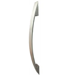 Maniglione Curvo 60cm Argento Piatto Mezzaluna per Porta Blindata da Ingresso