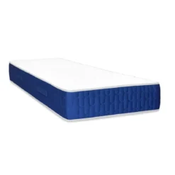 Materasso Singolo 80x190x25 cm Memory Foam Bordo Blu Traspirante