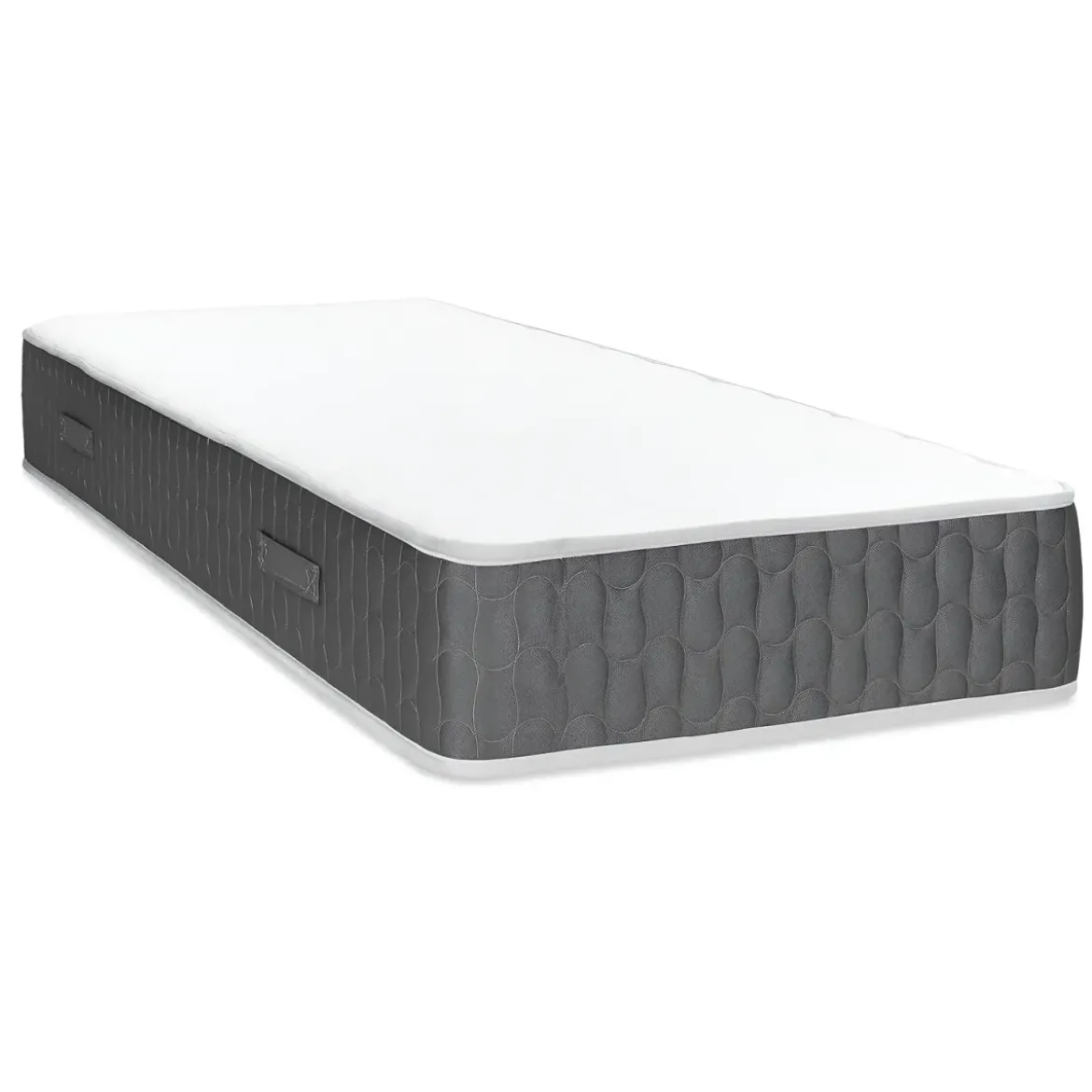 Materasso Singolo 80x190x25 cm Memory Foam Invernale con Bordo Grigio