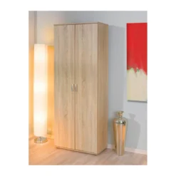 Mobile 2 Ante Rovere con Ripiani Scarpiera Armadio Ufficio Multiuso Camera Letto