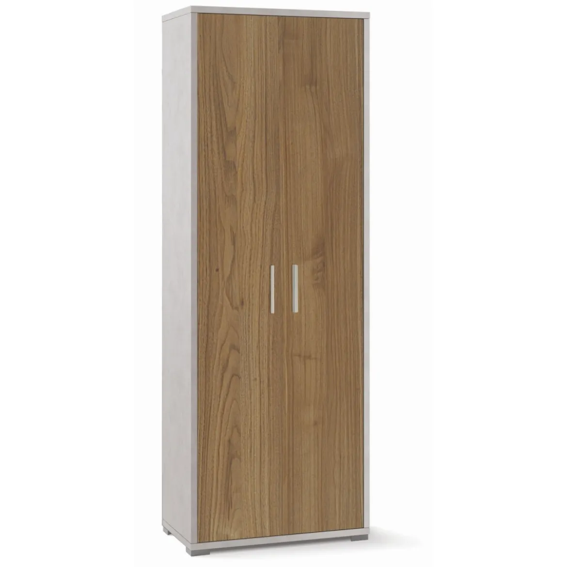 Mobile Armadio in Legno 2 Ante 200 Bianco Noce Multiuso Ufficio Camera