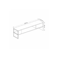 Mobile Basso Porta Tv Bianco e Nero Design Moderno 150x35x42 cm