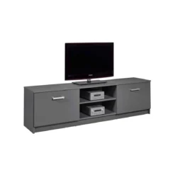 Mobile Basso Porta TV Grigio in Legno Televisione Moderno Mobiletto Industrial