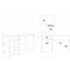 Mobile con Cassettiera Scrivania 120 cm Olmo Grande Ufficio Cameretta