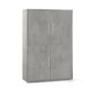 Mobile Credenza 4 Ante Battenti Grigio Buffet con Ripiani da Ufficio Soggiorno