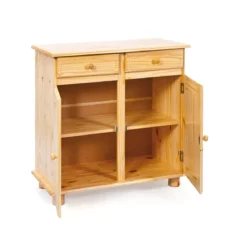 Mobile Credenza Pino 2 Ante 2 Cassetti Buffet Dispensa Soggiorno Cucina Rustico