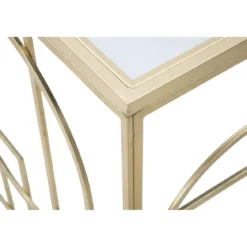 Mobile da Ingresso Metallo Oro Vetro Specchiato 120x41x81 cm Moderno