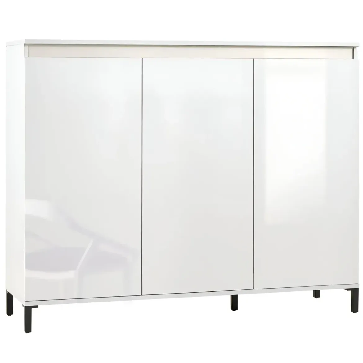 Mobile da Ingresso 138x110 cm Bianco Moderno 3 Ante 4 Ripiani