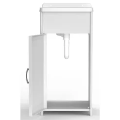 Mobile Lavanderia Compatto in Resina con Pilozzo Bianco 41x37x85 cm