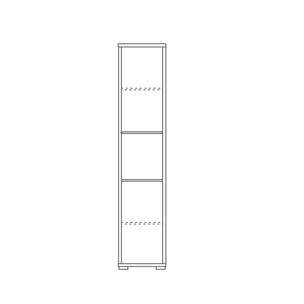 Mobile Libreria 40 a Colonna 180 Ossido Bianco 5 Ripiani Ufficio Stretta Studio