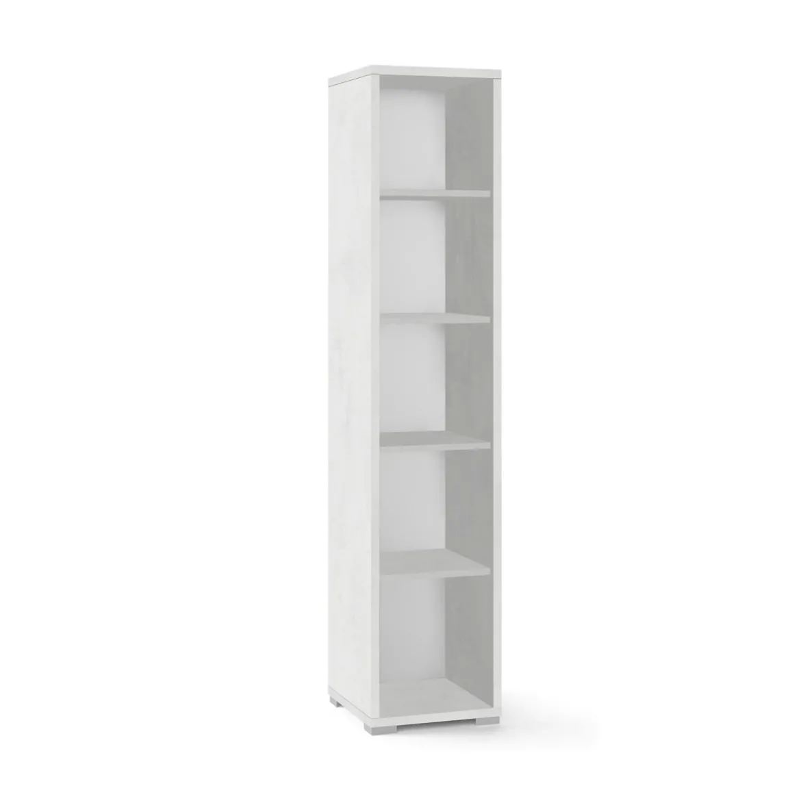 Mobile Libreria 40 a Colonna 180 Ossido Bianco 5 Ripiani Ufficio Stretta Studio
