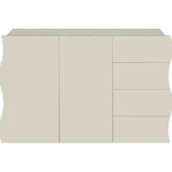 Mobile Multiuso 2 Ante 4 Cassetti Beige Cachemire Madia Salvaspazio