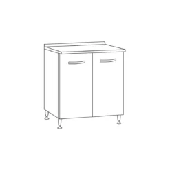 Mobile per Cucina Componibile in Legno Olmo Dispensa 80 cm Larghezza