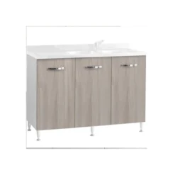 Mobile Sotto Lavello Doppia Vasca 3 Ante 120 cm Senza Lavello Larice Grigio