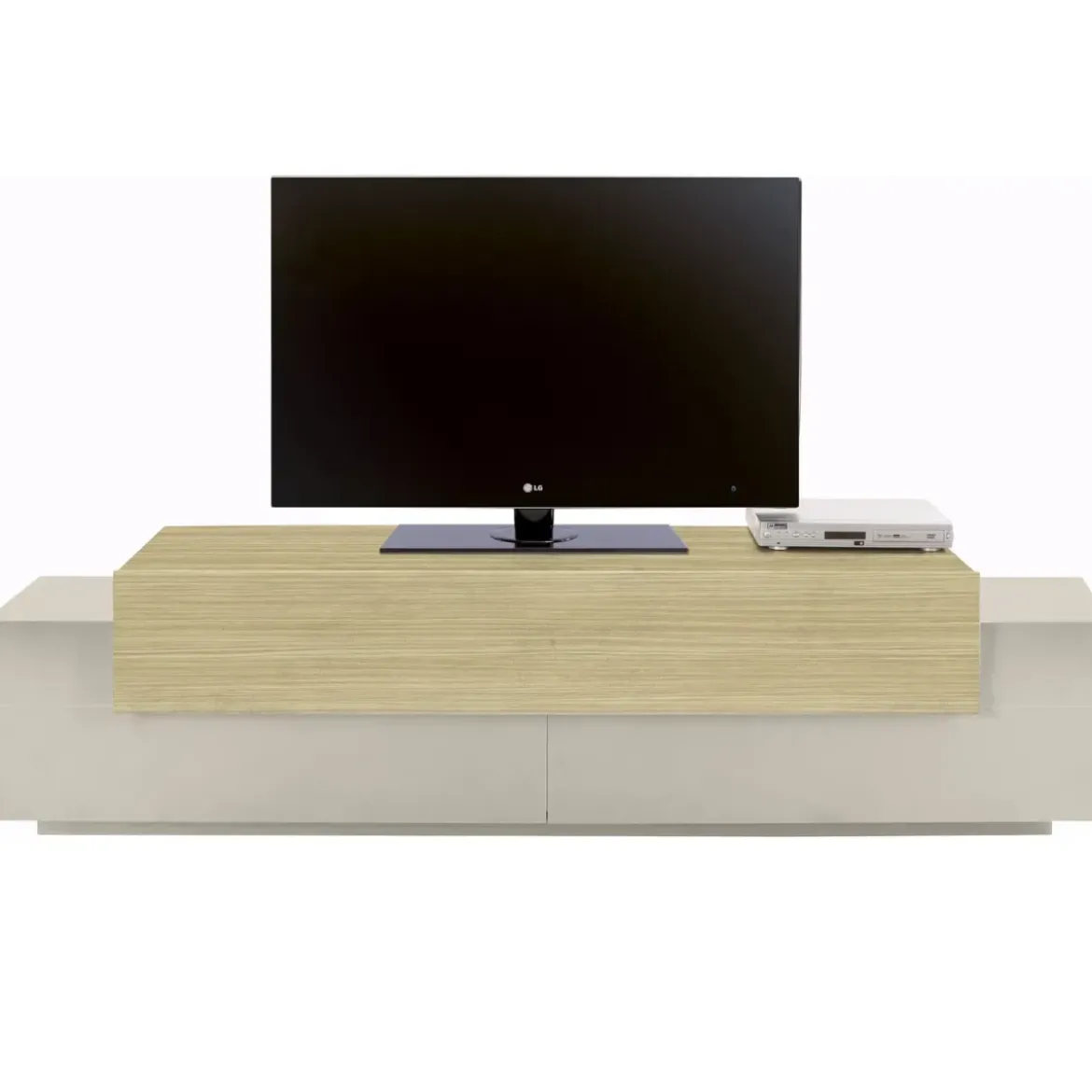 Mobile TV 200 cm 3 Ante a Ribalta Beige Rovere da Appoggio per Salotto