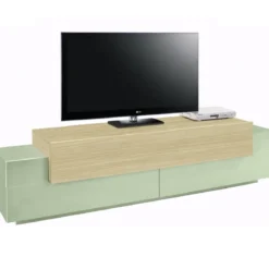 Mobile TV da Appoggio 200 cm 3 Ante a Ribalta Verde Salvia Rovere