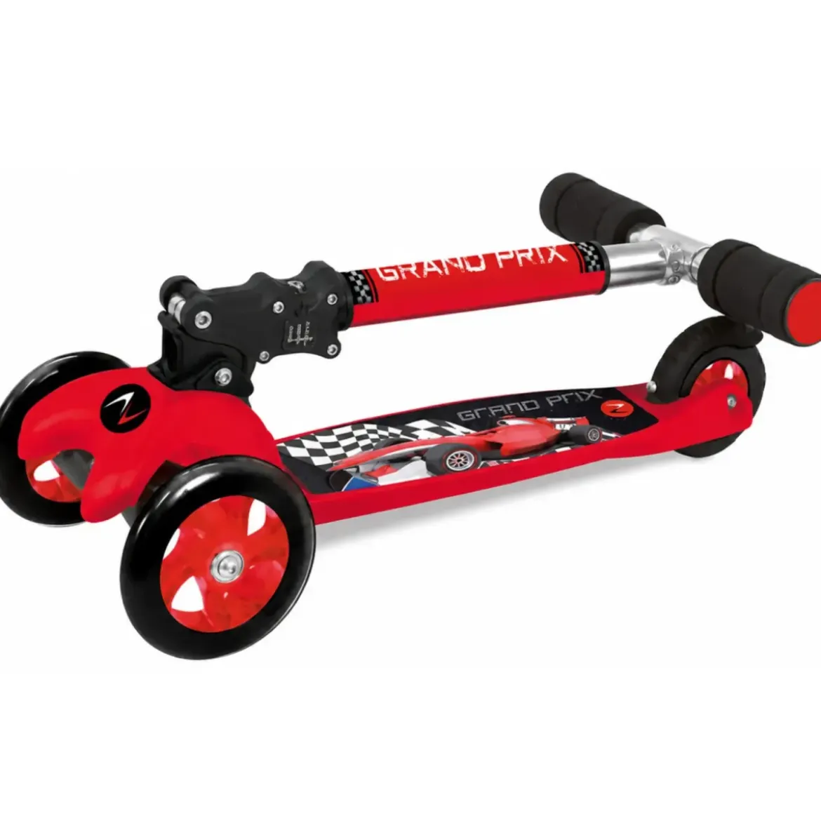 Monopattino a 3 Ruote Bambini Grand Prix Rosso Altezza Regolabile