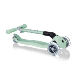Monopattino con Luci a 3 Ruote Verde per Bimbo con Manubrio Regolabile