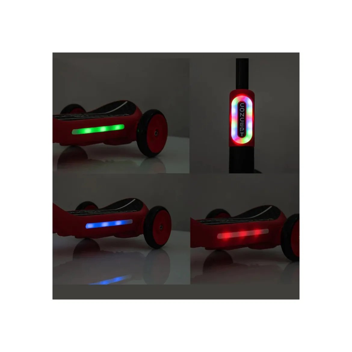 Monopattino Elettrico per Bambini Rosso Deluxe con Protezioni
