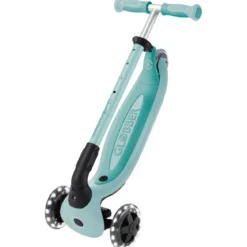 Monopattino Evolutivo per Bambini 3 in 1 Verde Menta con Luci LED 50kg