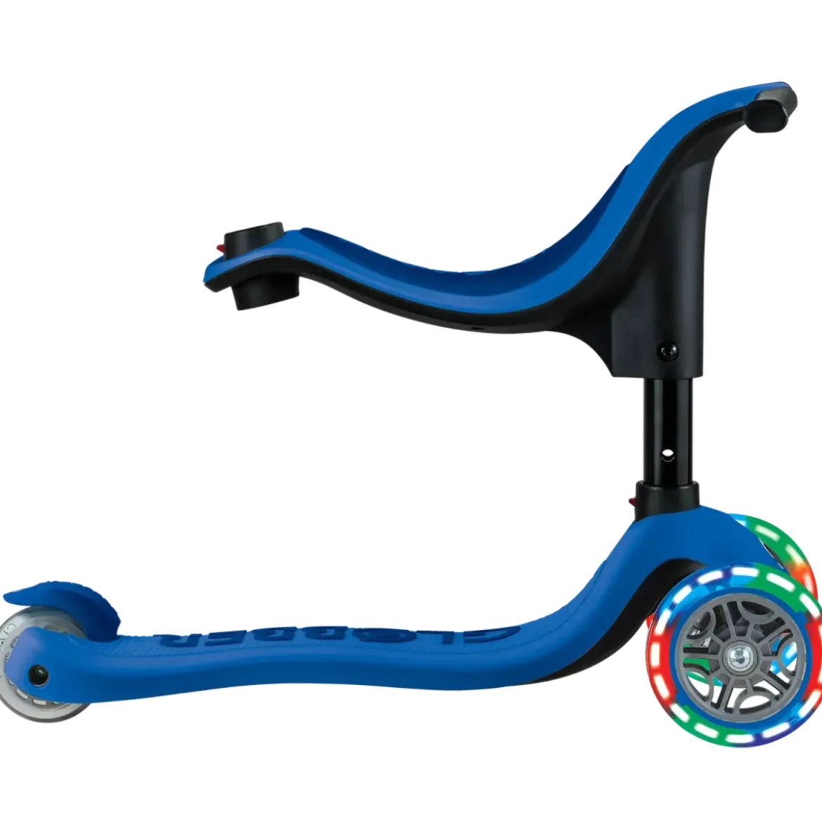 Monopattino per Bambini 3 in 1 Blu Navy Regolabile 50 kg Ruote LED
