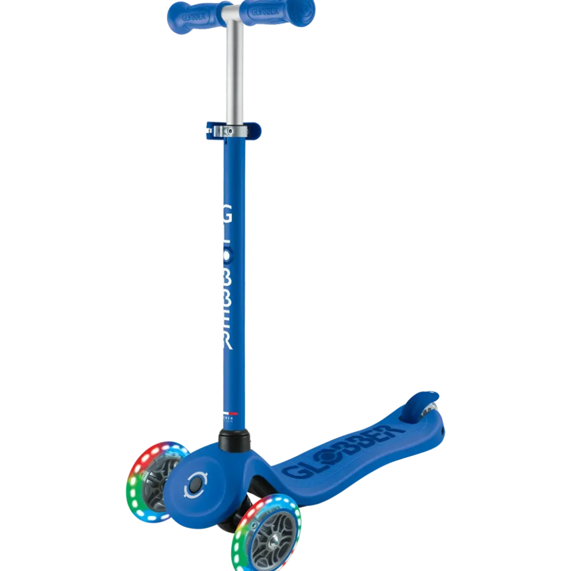 Monopattino per Bambini 3 in 1 Blu Navy Regolabile 50 kg Ruote LED