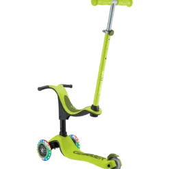 Monopattino per Bambini 3 in 1 Verde Lime Regolabile 50 kg Ruote LED