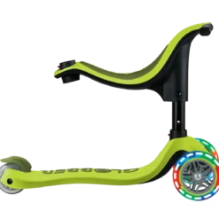 Monopattino per Bambini 3 in 1 Verde Lime Regolabile 50 kg Ruote LED