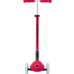 Monopattino 3 Ruote Bambini Pieghevole Regolabile Ruote LED Rosso Nero