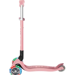 Monopattino 3 Ruote Bambini Rosa Pastello Pieghevole Luci LED 50 kg