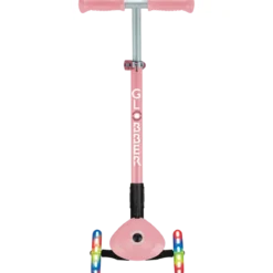 Monopattino 3 Ruote Bambini Rosa Pastello Pieghevole Luci LED 50 kg