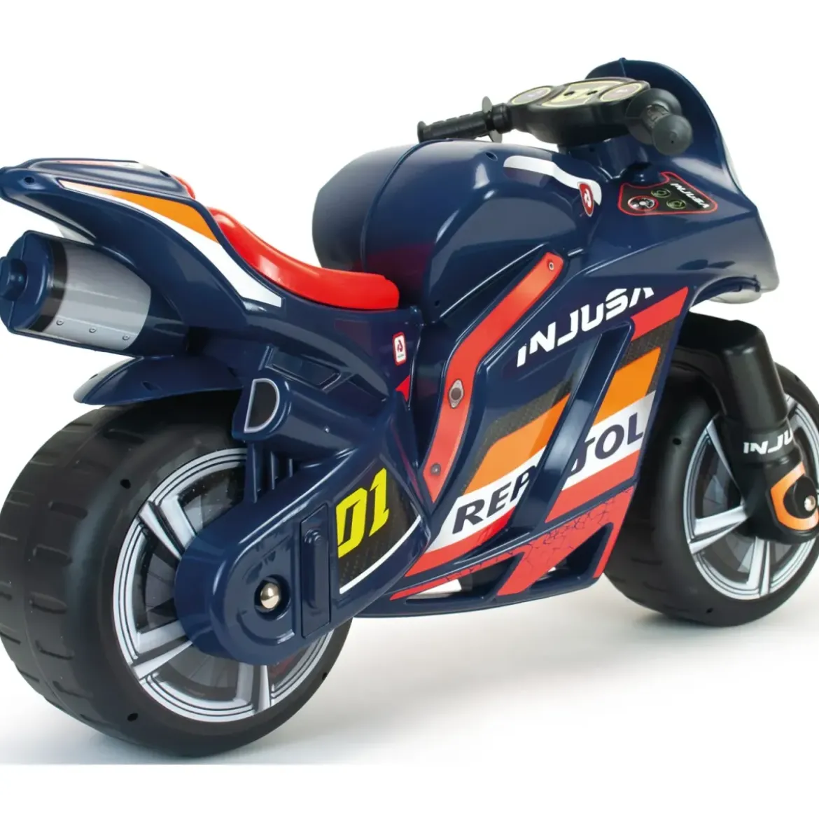 Moto Cavalcabile a Spinta Bambini XL Blu Licenza Repsol Ruote Larghe