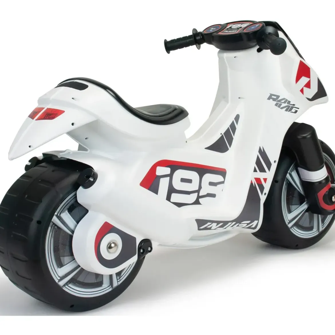 Moto Cavalcabile per Bambini Scooter Bianco Massimo 50 kg Maniglia