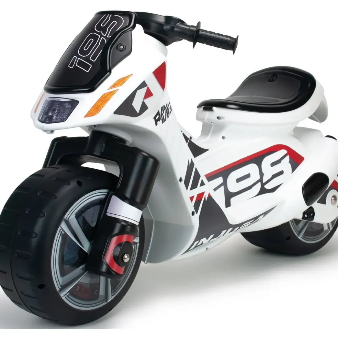 Moto Cavalcabile per Bambini Scooter Bianco Massimo 50 kg Maniglia