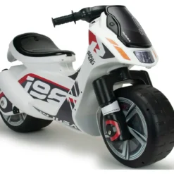 Moto Cavalcabile per Bambini Scooter Bianco Massimo 50 kg Maniglia