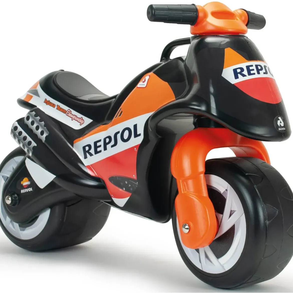 Moto Cavalcabile per Bambini Nero Arancione Licenza Repsol Racing