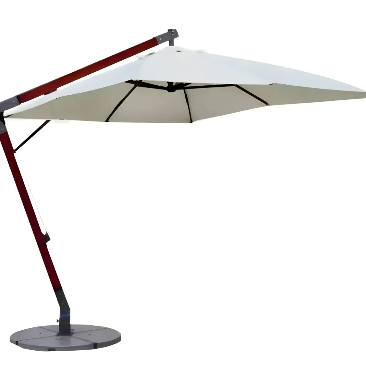 Ombrellone da Giardino 300x300 cm Legno Nyatoh Palo Laterale Ecrù