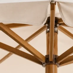 Ombrellone in Legno 3x4 Rettangolare Ecru con Palo Centrale Giardino