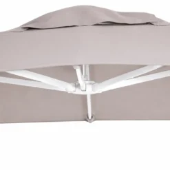 Ombrellone Palo Decentrato 3x4 Grigio da Giardino Antivento in Alluminio Esterno