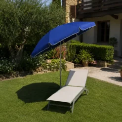 Ombrellone per Giardino Blu 2,4x2,4 m Alluminio Inclinabile con Sacca