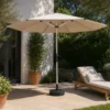 Ombrellone per Giardino 3x3 m con Palo Centrale Beige Alluminio