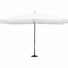 Ombrellone per Giardino 3x4 Palo Centrale Bianco Legno Antivento