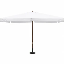 Ombrellone per Giardino 3x4 Palo Centrale Bianco Legno Antivento