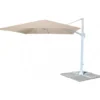 Ombrellone Quadrato 3x3 m Palo Laterale Bianco Tortora Telo Antivento