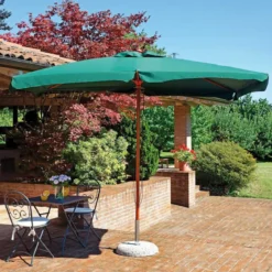 Ombrellone Rettangolare 2x3 Mt Tavolo Terrazzo Estate Giardino Verde Ombra